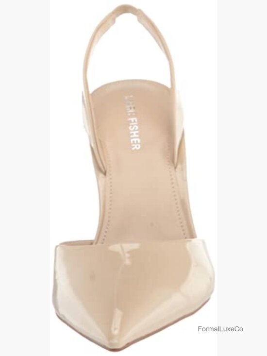 Bliss - Comfort Insole Pointed Toe Slingback Rhinestone  Pointed Toe Slingback Stiletto Heel Pumps Dress Shoes